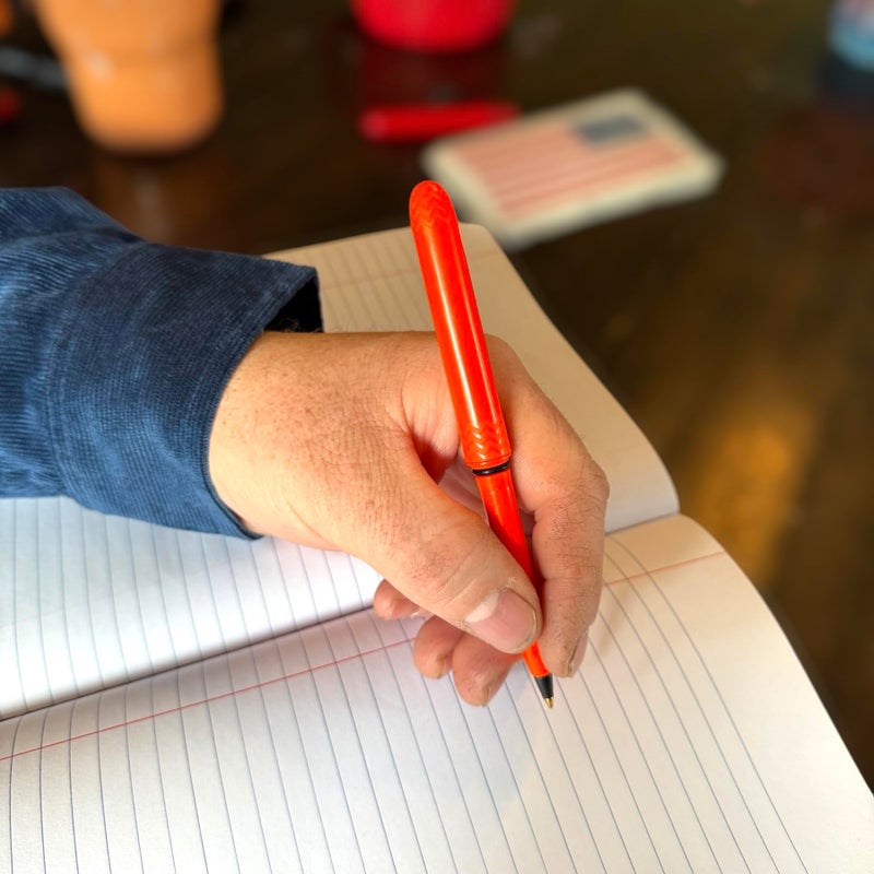 Pokka Pen - the USA Made Pocket Pen â€“ 8 Pack â€“ compact, affordable, lightweight, EDC black ink ballpoint pen â€“ waterproof and floats â€“ carries small, writes big (Blaze Orange) - Image 3